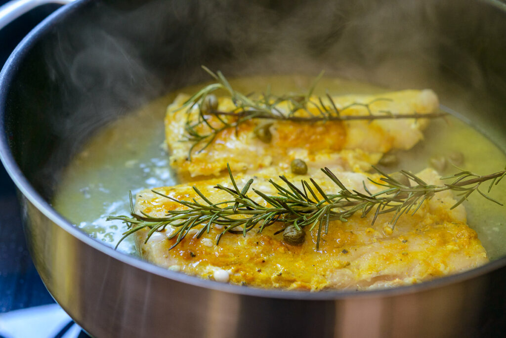 Fish, Fish fillet, Rustic, appetizer, background, capers, closeup, cooked, cooking, cookware, cuisine, delicious, diet, dinner, dish, eating, filet, fillet, fish filet, food, fresh, fried, frying pan, frypan, gourmet, green, grill, grilled, healthy, ingredient, lemon, lunch, meal, nutrient, oil, omega3, pan, plate, portion, restaurant, roasted, rosemary, seafood, skillet, table, tasty, tenderloin, traditional, utensil, vegetable